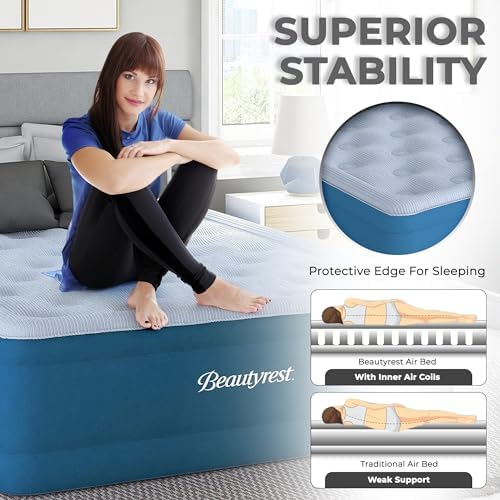 Beautyrest 17 Air Bed Mattress with Pump and Cooling Topper Twin