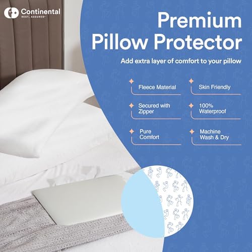 Continental Bedding Feather Down Proof Pillow Protectors Set of 2