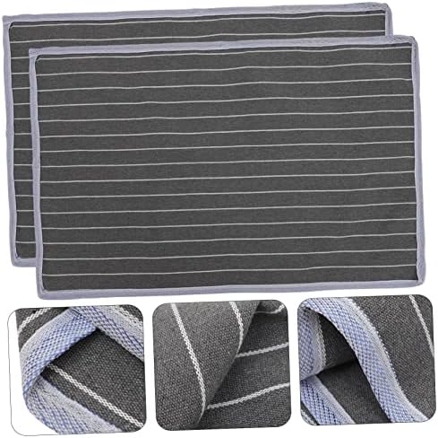 QUMIIRITY 2pcs Breathable Gray Striped Pillow Cover
