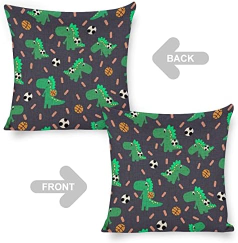 JOJOART Cute Cartoon Dinosaur Throw Pillow Covers Set of 2