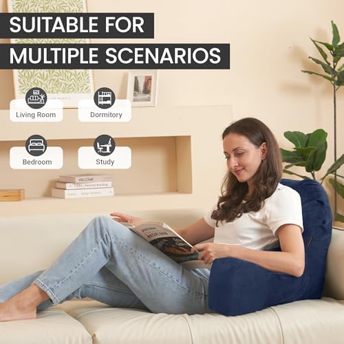 Unisakey Portable Comfy Reading Pillow with Arms and 3 Pockets