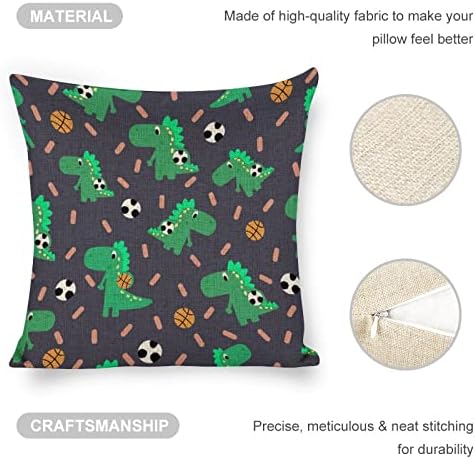 JOJOART Cute Cartoon Dinosaur Throw Pillow Covers Set of 2