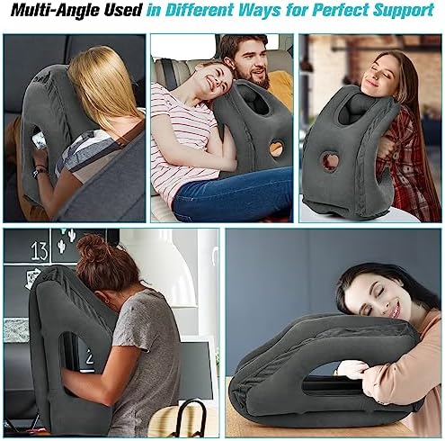 Rewondah Inflatable Airplane Pillow for Travel Comfort