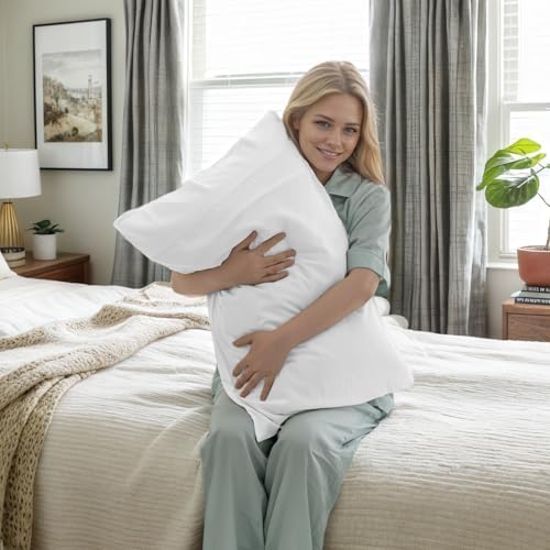 Cooling Bamboo Rayon Pillowcases 2 Pack 20x26 inch Ivory White