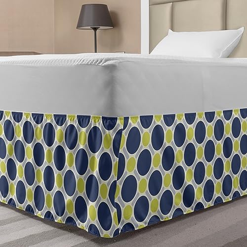 Ambesonne Abstract Surreal Bedskirt Slate Blue and Green