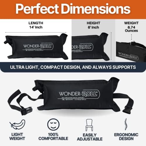 Wonder-Roll Self Inflating Lumbar Pillow for Lower Back Support