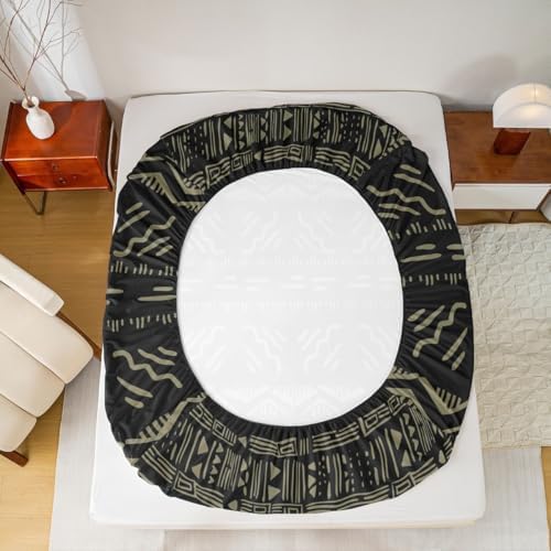 Manfei Western Aztec Stripes Queen Fitted Sheet Set