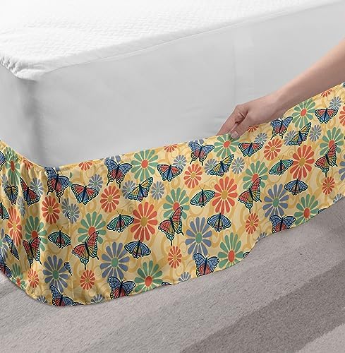 Ambesonne Moth Elastic Bed Skirt - TwinTwin XL
