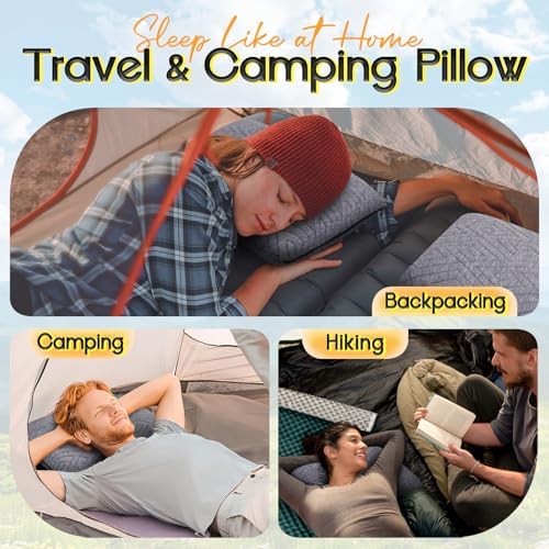 Memory Foam Travel Pillow for Camping and Airplane