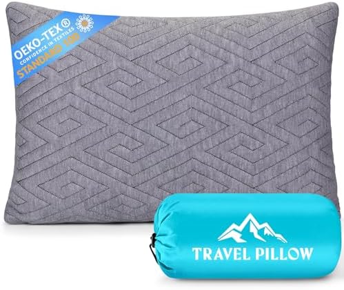 Memory Foam Travel Pillow for Camping and Airplane