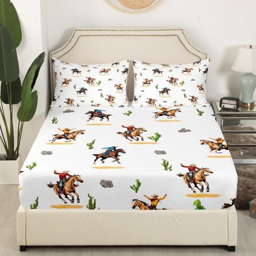 Castle Fairy Western Cowboy Horses Sheet Set 1