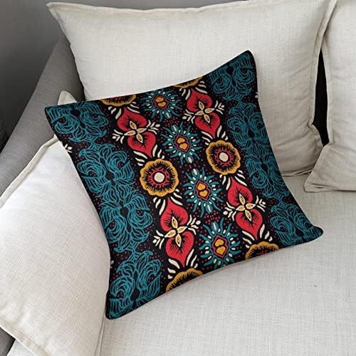 JOJOART Ikat Geometric Linen Pillow Covers 18x18In Set of 1