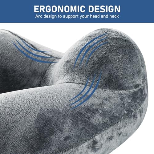 Inflatable Travel Pillow with Eye Mask and Earplugs