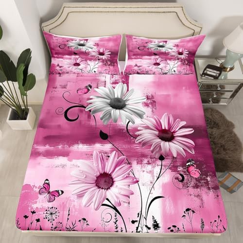 Castle Fairy Rustic Floral Sheet Set with 2 Pillowcases