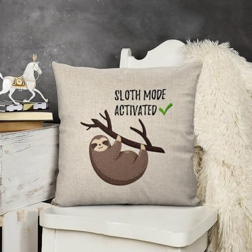 JOJOART Cute Sloth Throw Pillow Covers Set of 2