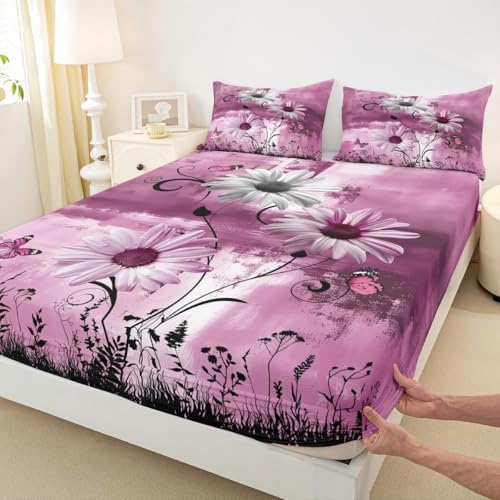 Castle Fairy Rustic Floral Sheet Set with 2 Pillowcases