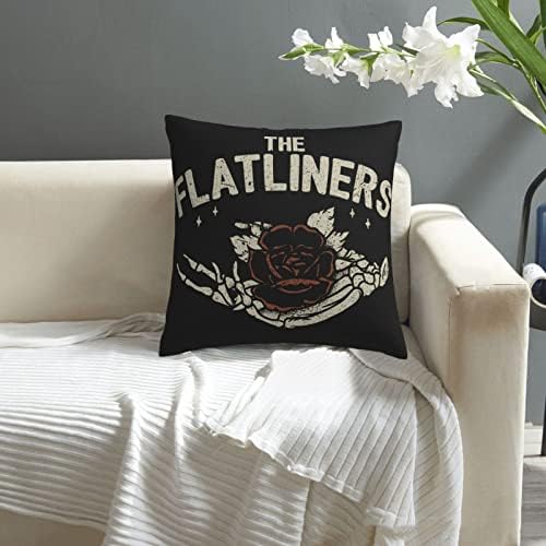 AMIOUDR Throw Pillow Covers Rock Flatliners 18x18 Inch Square Pillowcase with Hidden Zipper