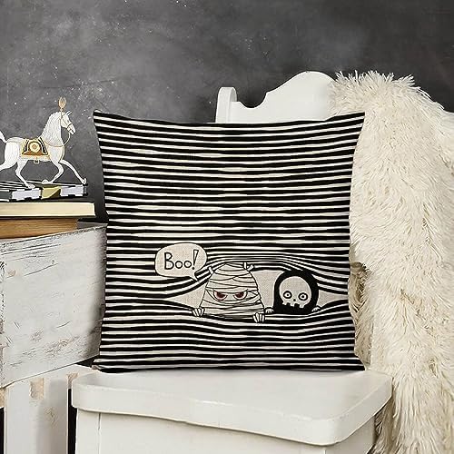 JOJOART Ghost Mummy Halloween Pillow Covers Set of 2 1