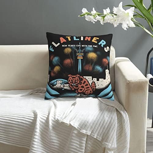 AMIOUDR Throw Pillow Covers 18x18 Flatliners Band Pillow Case