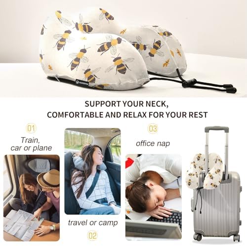 ALAZA Travel Neck Pillow with Memory Foam and Washable Cover