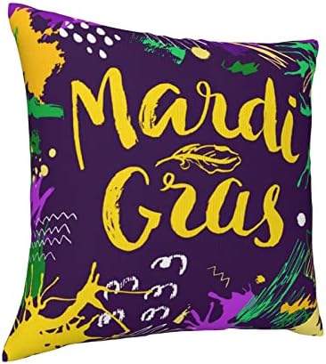 Mardi Gras Throw Pillow Covers 18x18 Inches Double-Sided Design