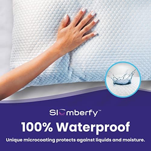 Slumberfy Cooling Waterproof Pillow Protector - Noiseless Zippered 20x26 in