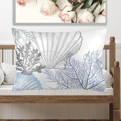 Coral Pattern Pillow Case 20x26 Inch Coastal Design