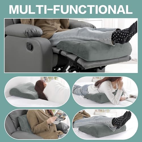 HOMBYS Extra Large Recliner Leg Pillow - Light Grey