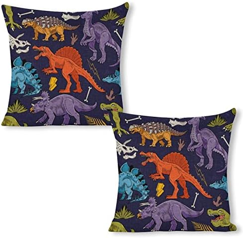 JOJOART Lizard Dinosaurs Cartoon Pillow Covers Set of 2