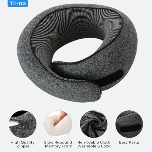 Tri-tra Travel Pillow with 360 Support and Breathable Cover