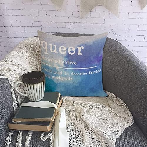 Queer Vocabulary Pillow Cover 12x12in Cotton Linen