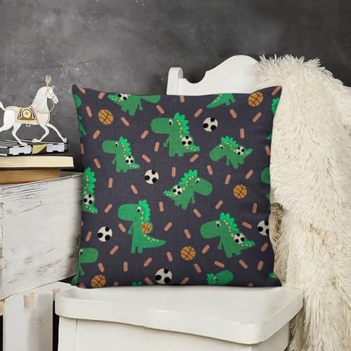 JOJOART Cute Cartoon Dinosaur Throw Pillow Covers Set of 2