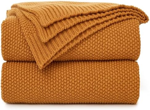 Longhui Bedding Burnt Orange Cotton Throw Blanket