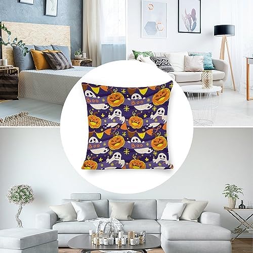 JOJOART Halloween Pumpkin Ghost Pillow Covers Set of 2 1