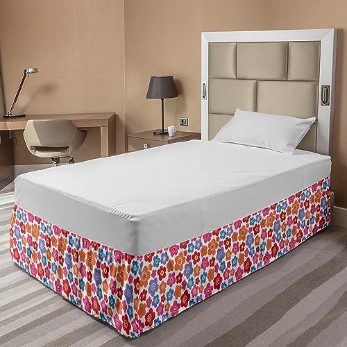 Ambesonne Colorful Floral Bedskirt TwinTwin XL