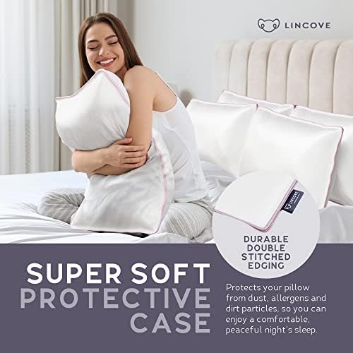 Lincove 100 Cotton Sateen Pillow Cover - 20x30 Zippered Protector