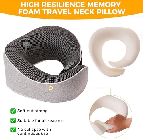 Tri-tra Travel Pillow with Eye Mask and Earplugs Grey 1
