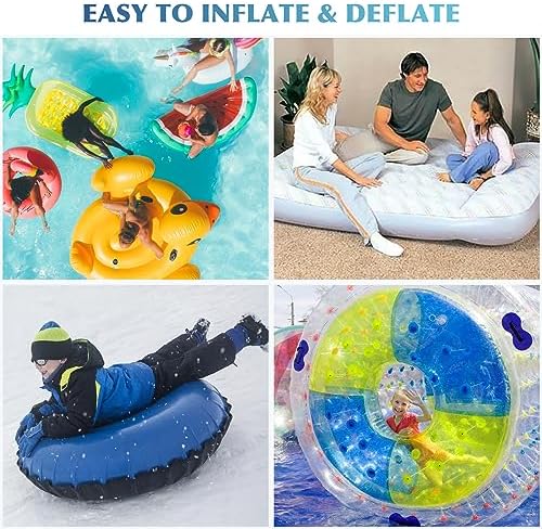XIMUX Electric Air Pump with 3 Nozzles 5000PA 50W Portable Quick-Fill