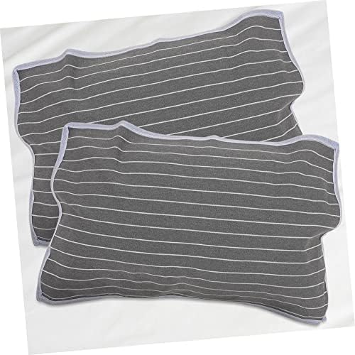 TIDTALEO 2Pcs Skid Pillow Towel Covers Gray Striped Design