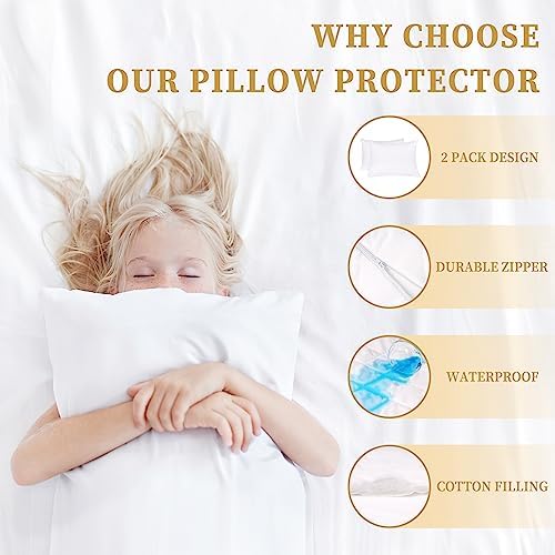 Safe and Sound 2 Pack Pillow Protectors White 20x26 Inches