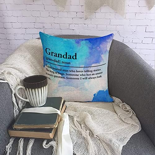 Grandad Definition Pillowcase 12x12 Inch Cotton Linen