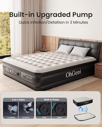 OhGeni Cal King Air Mattress with Built-in Pump