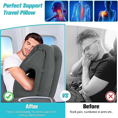 Rewondah Inflatable Airplane Pillow for Travel Comfort