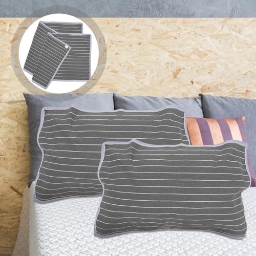 ULTECHNOVO 2Pcs Skid Pillow Towel Breathable Cover Striped Design