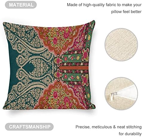 JOJOART Ethnic Textile Embroidery Throw Pillow Covers Set of 2