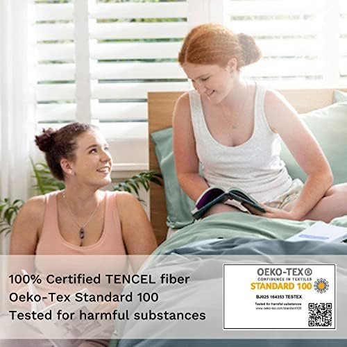 Olive Crate Eucalyptus Sheets Set Queen Size Cooling Hypoallergenic