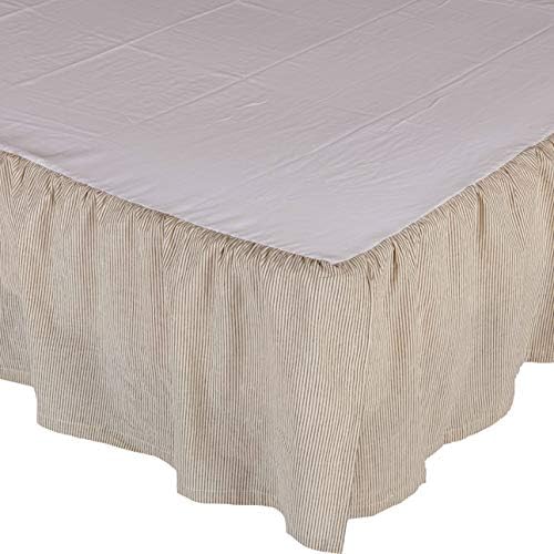 Piper Classics Saras Ticking Ruffled Queen Bed Skirt