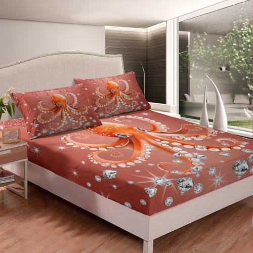 Castle Fairy Octopus Sheet Set Twin Size with Pillowcase