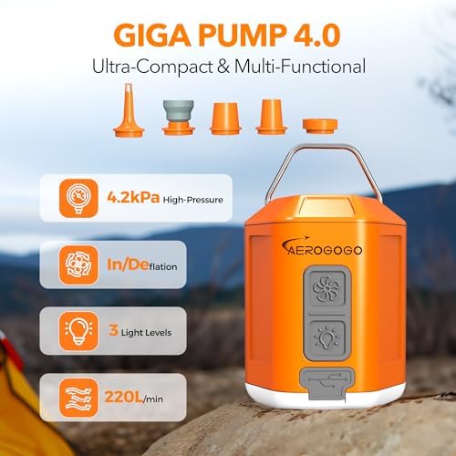 GIGA PUMP 40 - Compact Rechargeable Air Pump with Light