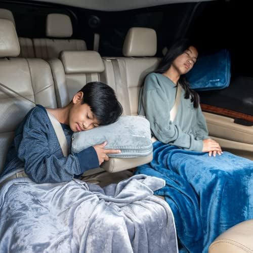 Travellow 4-in-1 Travel Pillow and Blanket Set - Grey